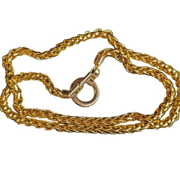Vintage Toggle Gold Metal Chain Belt Necklace - Picture 2 of 3